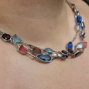 Multicolored Crystal Necklace and Bracelet Set
